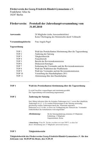 Jahreshauptversammlung 10 - Förderverein Händel-Gymnasium ...