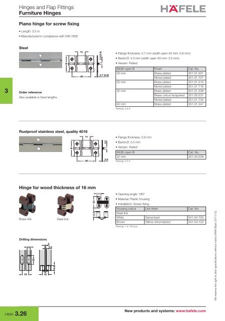 Hinges and Flap Fittings Furniture Hinges - Hafele