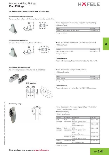 Hinges and Flap Fittings Furniture Hinges - Hafele