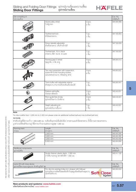 Sliding Door Fittings - Hafele