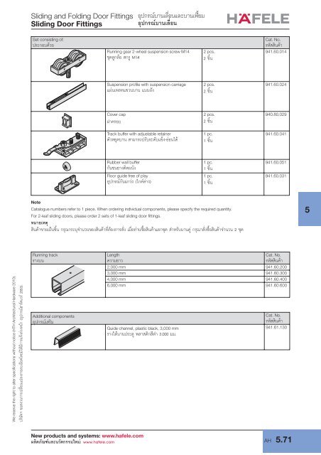 Sliding Door Fittings - Hafele