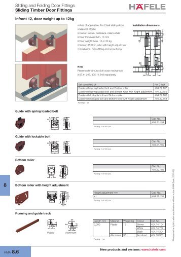 Sliding and Folding Door Fittings Sliding Timber Door Fittings - Hafele