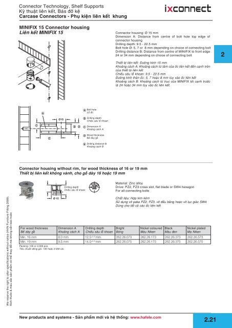 Connector Technology, Shelf Supports Kyõ thuaät lieân keát - Hafele