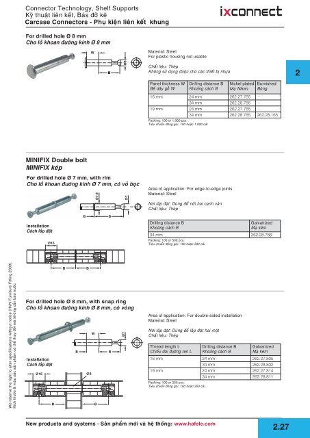 Connector Technology, Shelf Supports Kyõ thuaät lieân keát - Hafele