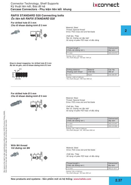 Connector Technology, Shelf Supports Kyõ thuaät lieân keát - Hafele