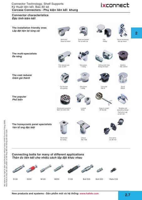 Connector Technology, Shelf Supports Kyõ thuaät lieân keát - Hafele