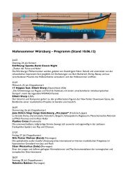 Hafensommer Würzburg – Programm (Stand 10.06.12)