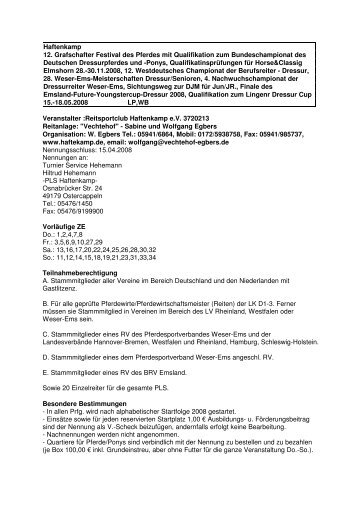 Ausschreibung (pdf) - Reitsportclub Haftenkamp eV