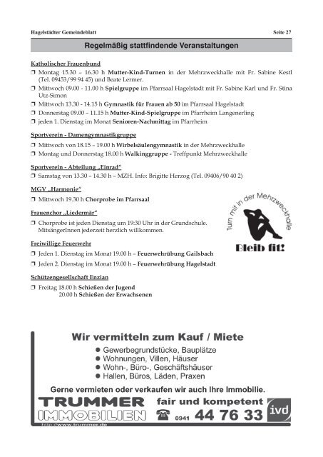 März 2013 - der Gemeinde Hagelstadt