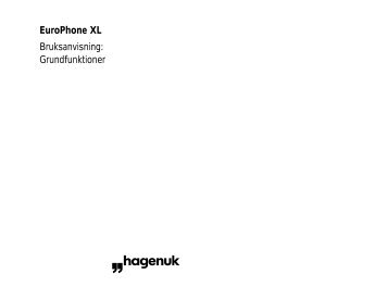 EuroPhone XL Bruksanvisning: Grundfunktioner