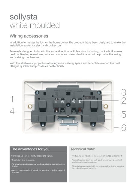 sollysta wiring accessories including white moulded ... - Hager