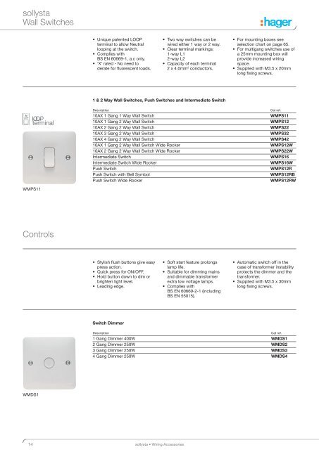 sollysta wiring accessories including white moulded ... - Hager