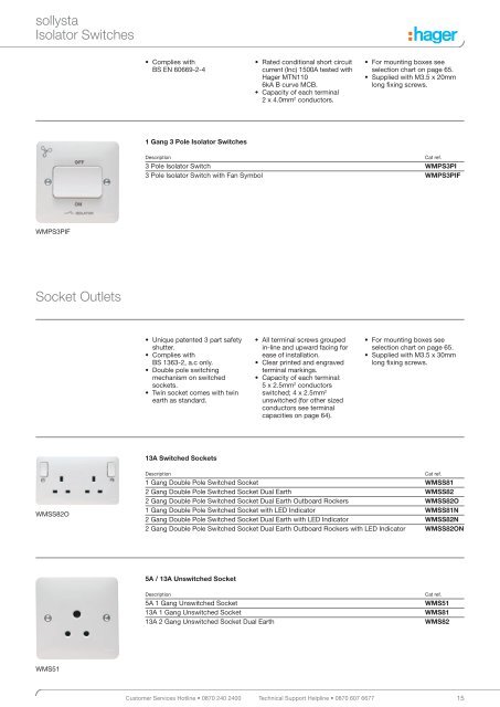 sollysta wiring accessories including white moulded ... - Hager