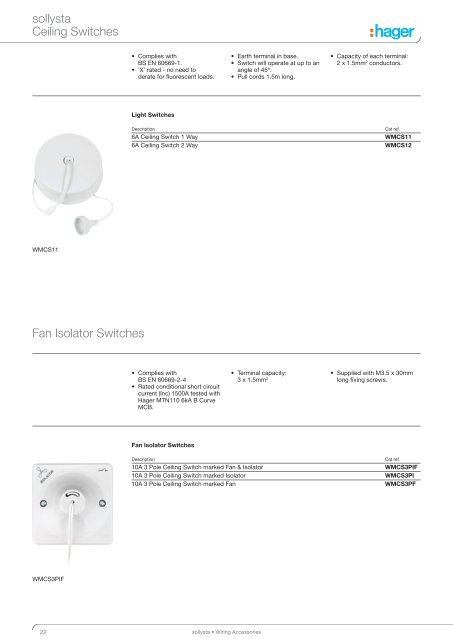 sollysta wiring accessories including white moulded ... - Hager