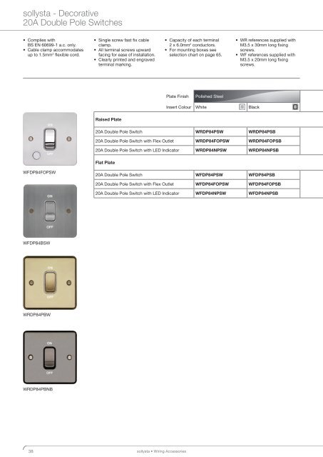 sollysta wiring accessories including white moulded ... - Hager
