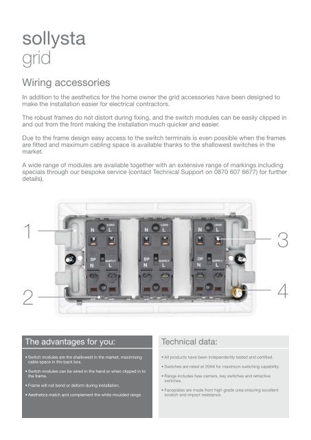 sollysta wiring accessories including white moulded ... - Hager