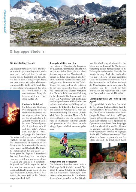 vorarl BERG FREI 2010 - 2011 - Naturfreunde Vorarlberg