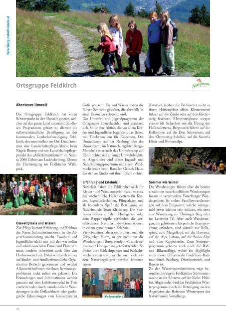 vorarl BERG FREI 2010 - 2011 - Naturfreunde Vorarlberg