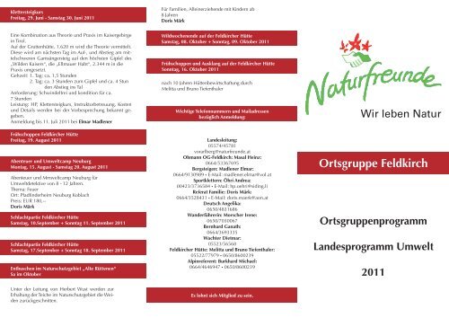 Ortsgruppe Feldkirch - Naturfreunde Vorarlberg