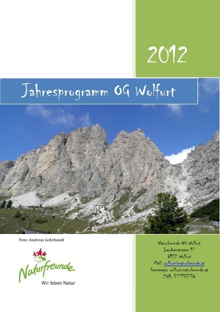 Jahresprogramm 2012 - Naturfreunde Vorarlberg