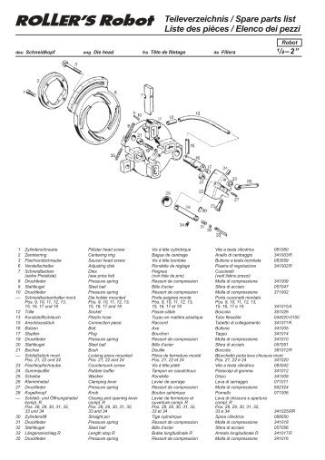 Teileverzeichnis / Spare parts list Liste des pièces ... - Albert Roller