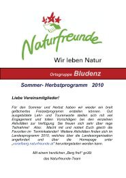 Sommer- Herbstprogramm 2010 - Naturfreunde Vorarlberg