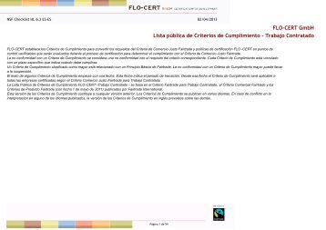 FLO-CERT GmbH Lista pública de Criterios de Cumplimiento ...