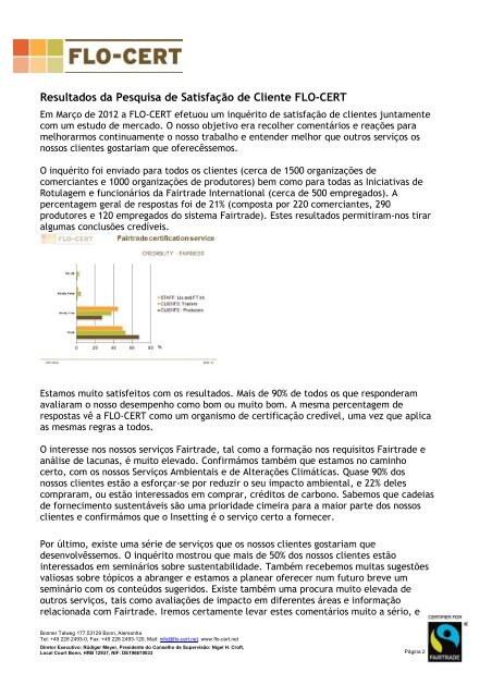 NOTÍCIAS DA FLO- - FLO-CERT GmbH