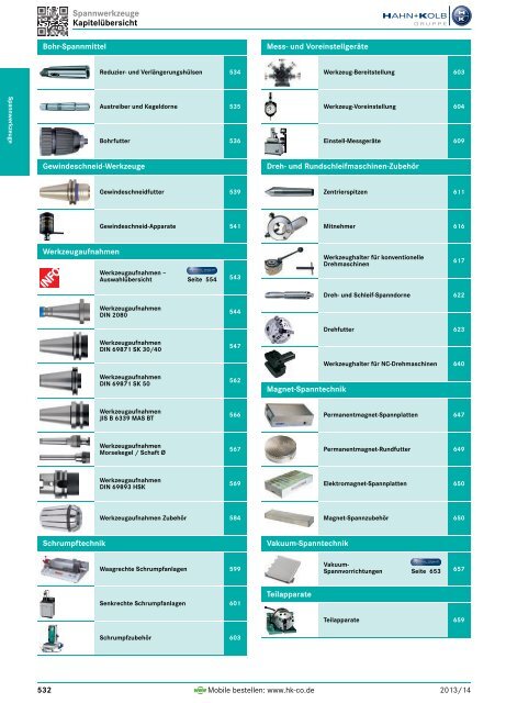 Kapitelübersicht Spannwerkzeuge - HAHN+KOLB Werkzeuge GmbH
