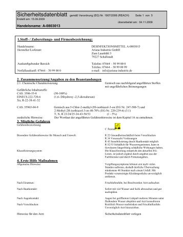 Sicherheitsdatenblatt - HAHN+KOLB Werkzeuge GmbH