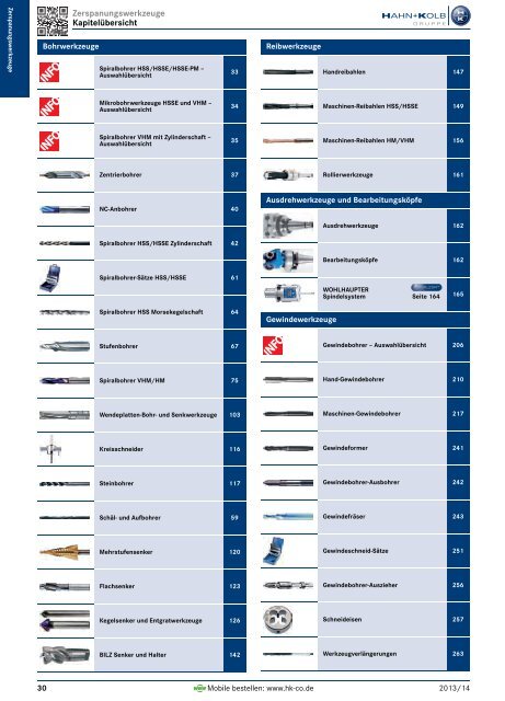 Kapitelübersicht Zerspanungswerkzeuge - HAHN+KOLB ...