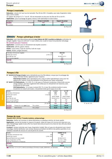 Outils généraux Aperçu des chapitres 2010/11