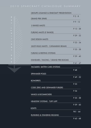 2010 SPARCRAFT CATALOGUE SUMMARY - Hahnfeld Masten