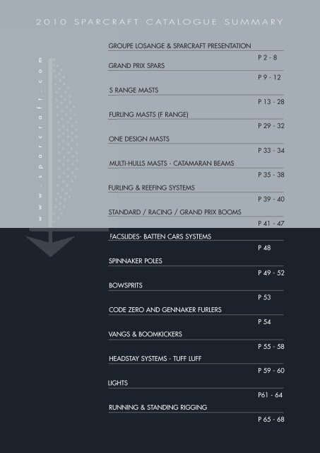 2010 SPARCRAFT CATALOGUE SUMMARY - Hahnfeld Masten