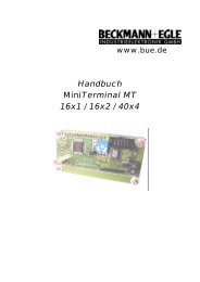 Handbuch Miniterminal MT 16x1 / 16x2 / 40x4 - Beckmann und Egle