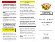 Fire and Life Safety Self-Inspection Checklist - City of Hailey