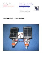 Bauanleitung der Solarbürste - Hainberg-Gymnasium Göttingen