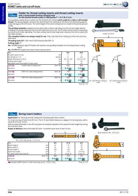 HAHN+KOLB-Toolcatalog 2011/12 – Metal Cutting Tools