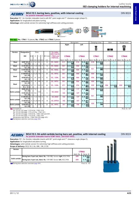 HAHN+KOLB-Toolcatalog 2011/12 – Metal Cutting Tools