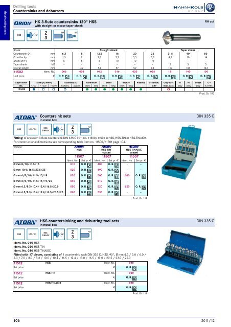 HAHN+KOLB-Toolcatalog 2011/12 – Metal Cutting Tools