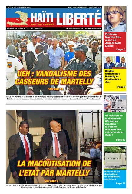 la macoUtisation dE l'Etat par martElly - Haiti Liberte