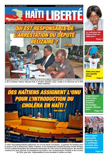 Des Haïtiens assignent l'OnU pOUr l'intrODUctiOn DU ... - Haiti Liberte