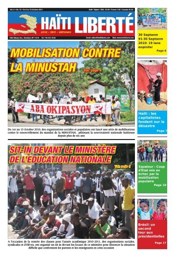 MOBILISATION CONTRE LA MINUSTAH - Haiti Liberte