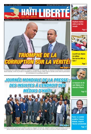 Triomphe de la corrupTion sur la vériTé! - Haiti Liberte