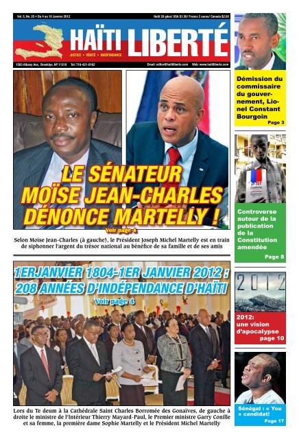 Le sénateur Moïse Jean-CharLes dénonCe MarteLLy ! - Haiti Liberte