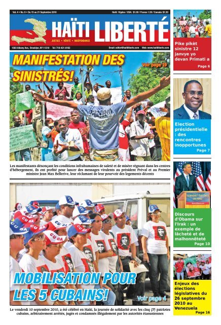 MOBILISATION POUR LES 5 CUBAINS! - Haiti Liberte