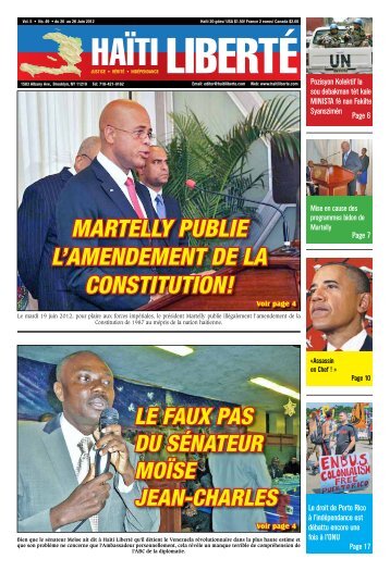MarteLLy pubLie L'aMendeMent de La Constitution! - Haiti Liberte