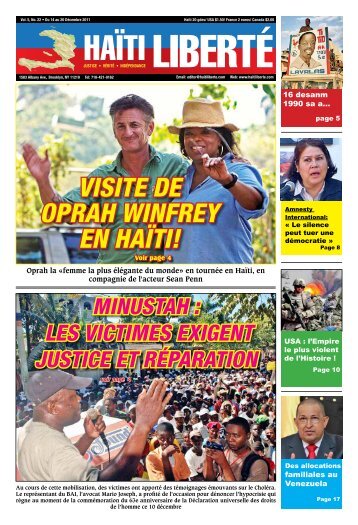 vISITe de oprAH WINfrey eN HAïTI! - Haiti Liberte