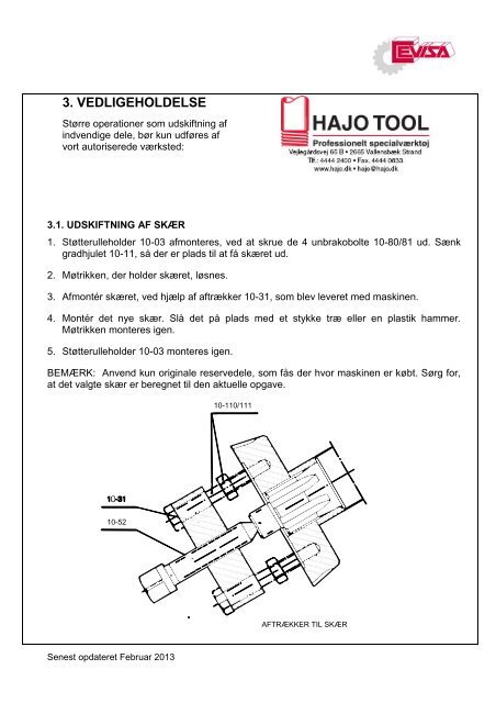 Manual for CHP12 - HAJO TOOL A/S
