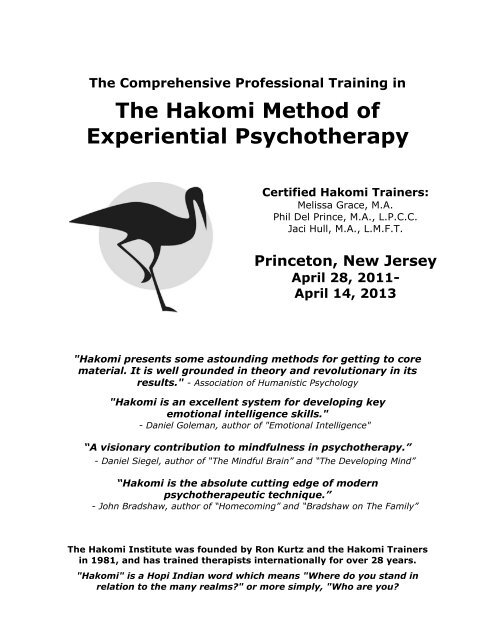 The Hakomi Method of Experiential Psychotherapy - Hakomi Institute